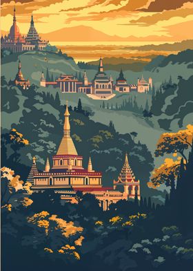 Mandalay travel poster