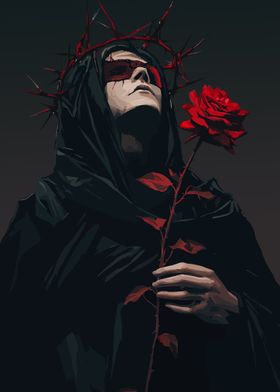 Dark Figure with Rose