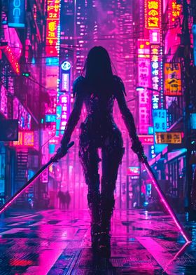 Cyberpunk Woman Warrior