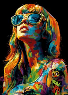 Colorful Portrait with Sunglasses