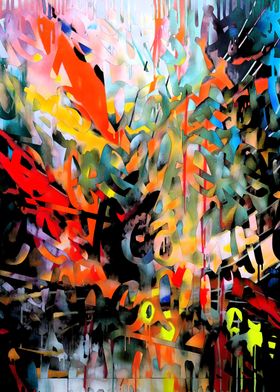 Abstract Graffiti Art - rainy day