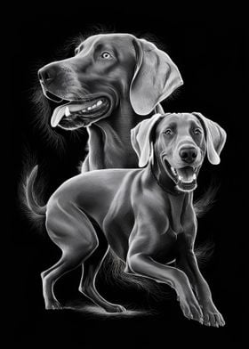 Weimaraner Dog Portrait