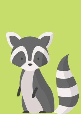 Cute Raccoon Illustration