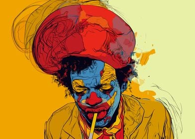 Clown with Straw