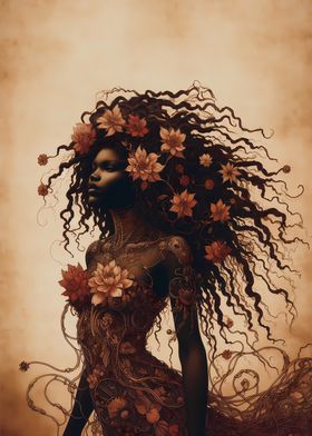 Afro Floral Goddess