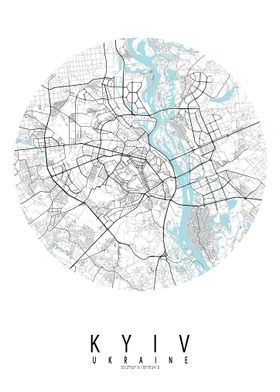 Kyiv City Map Ukraine Circle