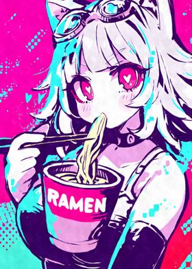 Anime Girl Eating Ramen