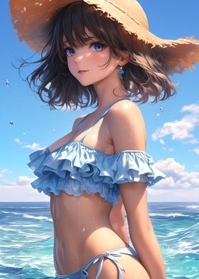 Sexy Anime Girl in Summer Outfit