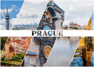 Prague Cityscape Collage