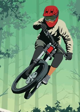 Mountain Biking Illustration