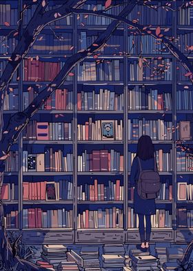 Girl in a Bookstore