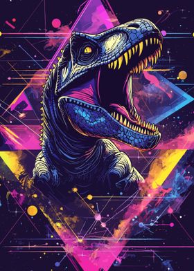 Retro Dinosaur Art