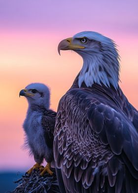 Bald Eagle and Chick