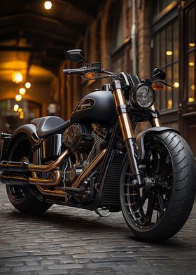 Black and Gold Custom Motorcycle