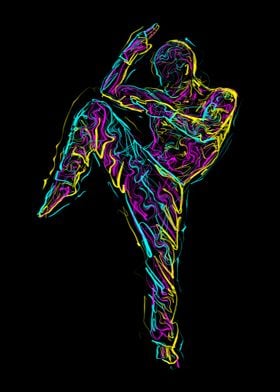 Neon Martial Arts Figure