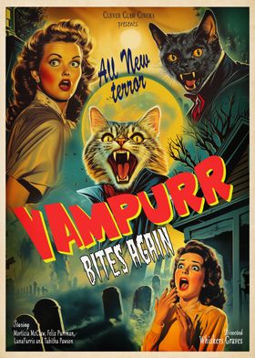 Vampurr cat vampire retro 