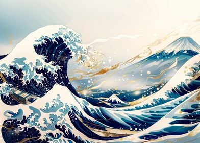 Wave off Kanagawa Gold Accents