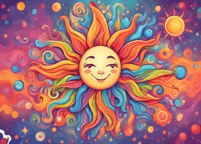 Smiling Rainbow Sun