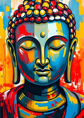 Buddha's Colorful Abstract Painting