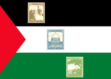 Palestinian Stamps Flag