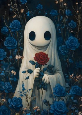 Ghost with Red Rose