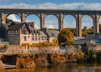 Stone Bridge in Dinan -  Brittany, France