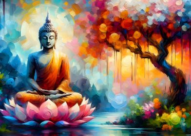 Meditating Buddha Painting