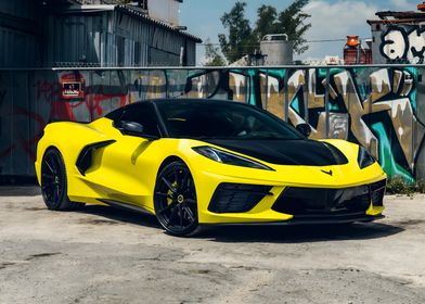  Chevrolet Yellow Corvette C8