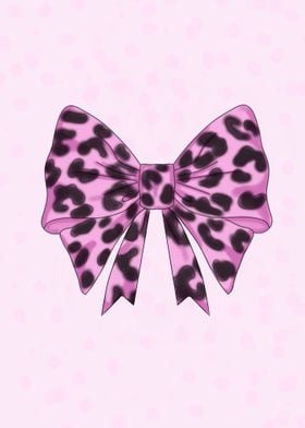 Pink Leopard Bow