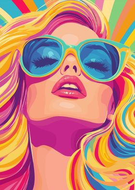 Colorful Pop Art Woman