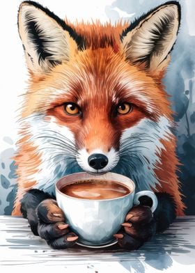 Fox with Coffee