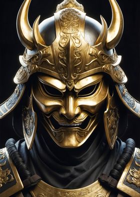 Gold Samurai Warrior Mask