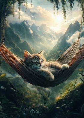 Cat Napping in Hammock