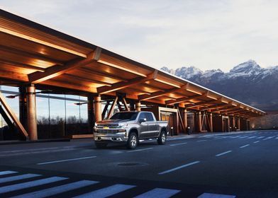 Silver Chevrolet Silverado Pickup Truck