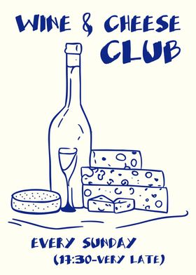 Wine & Cheese Club Poster