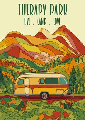 Retro Camping Therapy Park Art