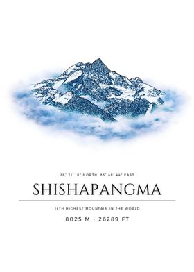 Shishapangma Mountain Illustration