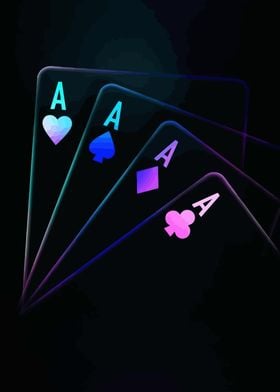 Neon Aces Playing Cards