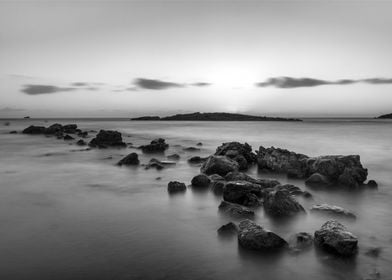 Sunset seascape coastal landscape nature