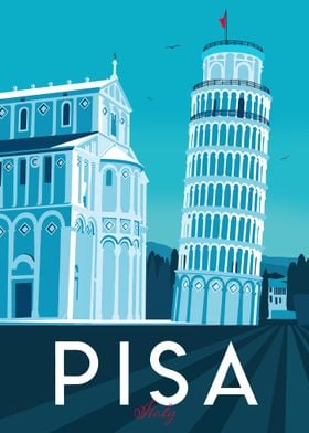 Pisa Leaning Tower Illustration