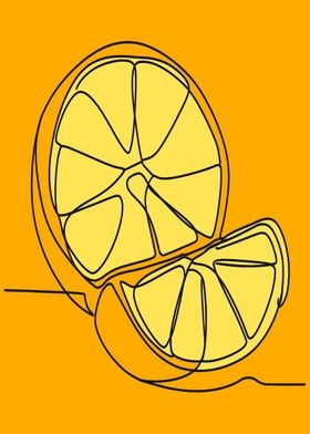 Orange Slice Line Art