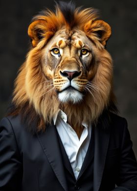 Majestic Lion in a Suit