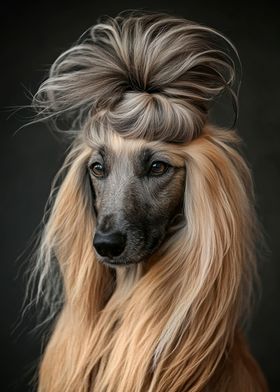 Afghan Hound with Long Hair