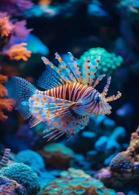 Lionfish in Coral Reef