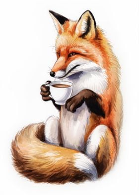 Fox with Coffee