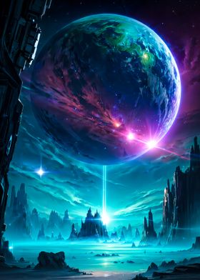 Space Earth Fantasy Cosmic Landscape