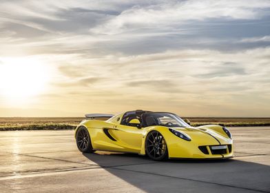 Yellow Hennessey Venom GT Spyder