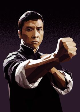 donnie yen as ip man  Low Poly Portrait