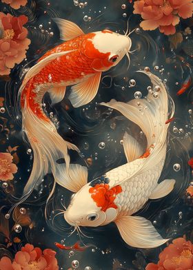 Yin Yang Koi Fish Painting