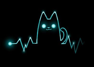 Neon Cat Heartbeat